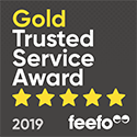 Gold Trusted Service Award - Feefo 2019