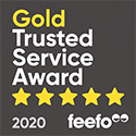 Gold Trusted Service Award - Feefo 2020