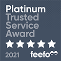 Platinum - Trusted Service Award - Feefo 2021