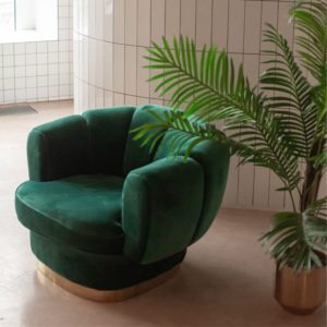 Image of a comfortable but attractive green chair 